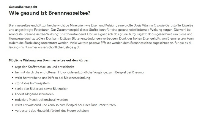 Brennesseltee Wirkung