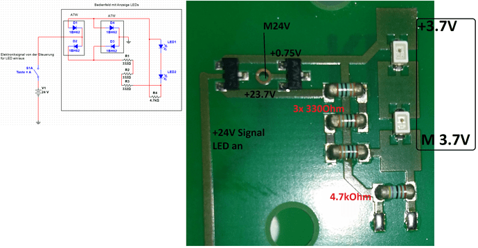 LED Schaltung Bedienfeld