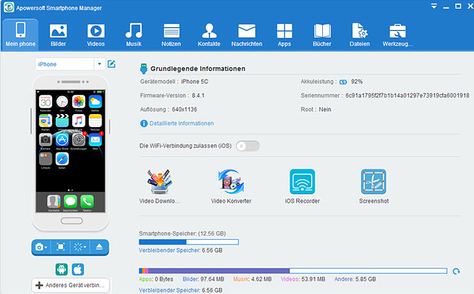 Apowersoft Smartphone Manager - iOS und Android Daten verwalten, wiederherstellen und sichern